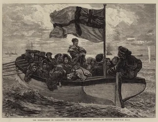 Het bombardement van Cartagena, de vrouwen en kinderen gered door Britse oorlogsschepen